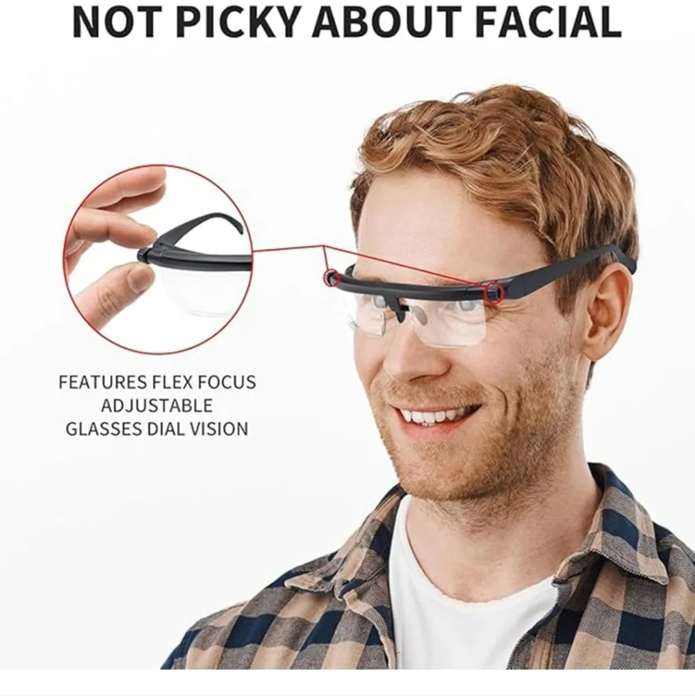 Flex Focal Adjustable Glasses for Men&Women, Focus Self-Adjusting Glasses New